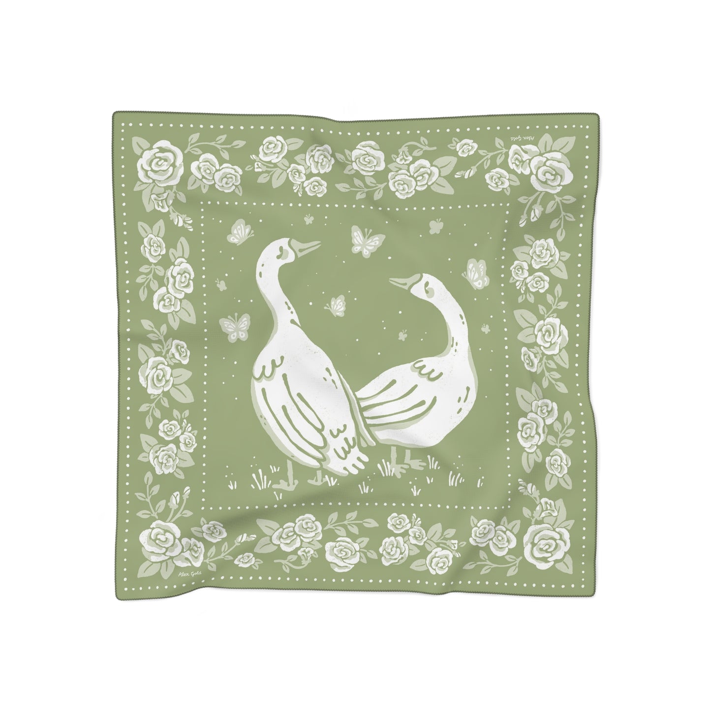 Goose Scarf - Matcha Green