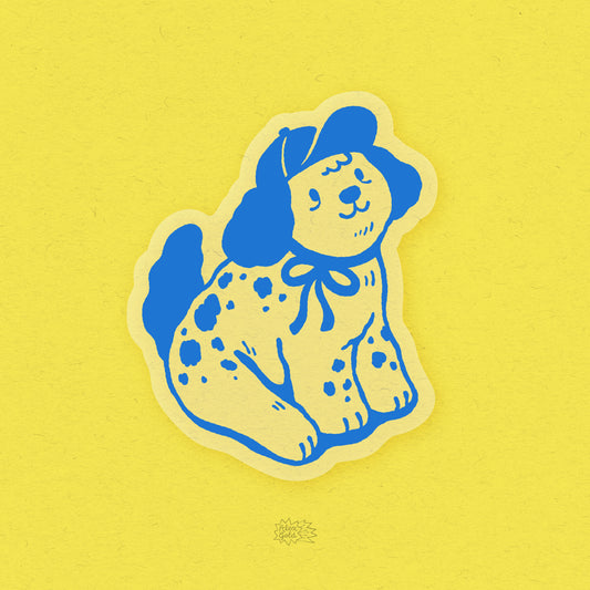 Hat Dog Transparent Sticker