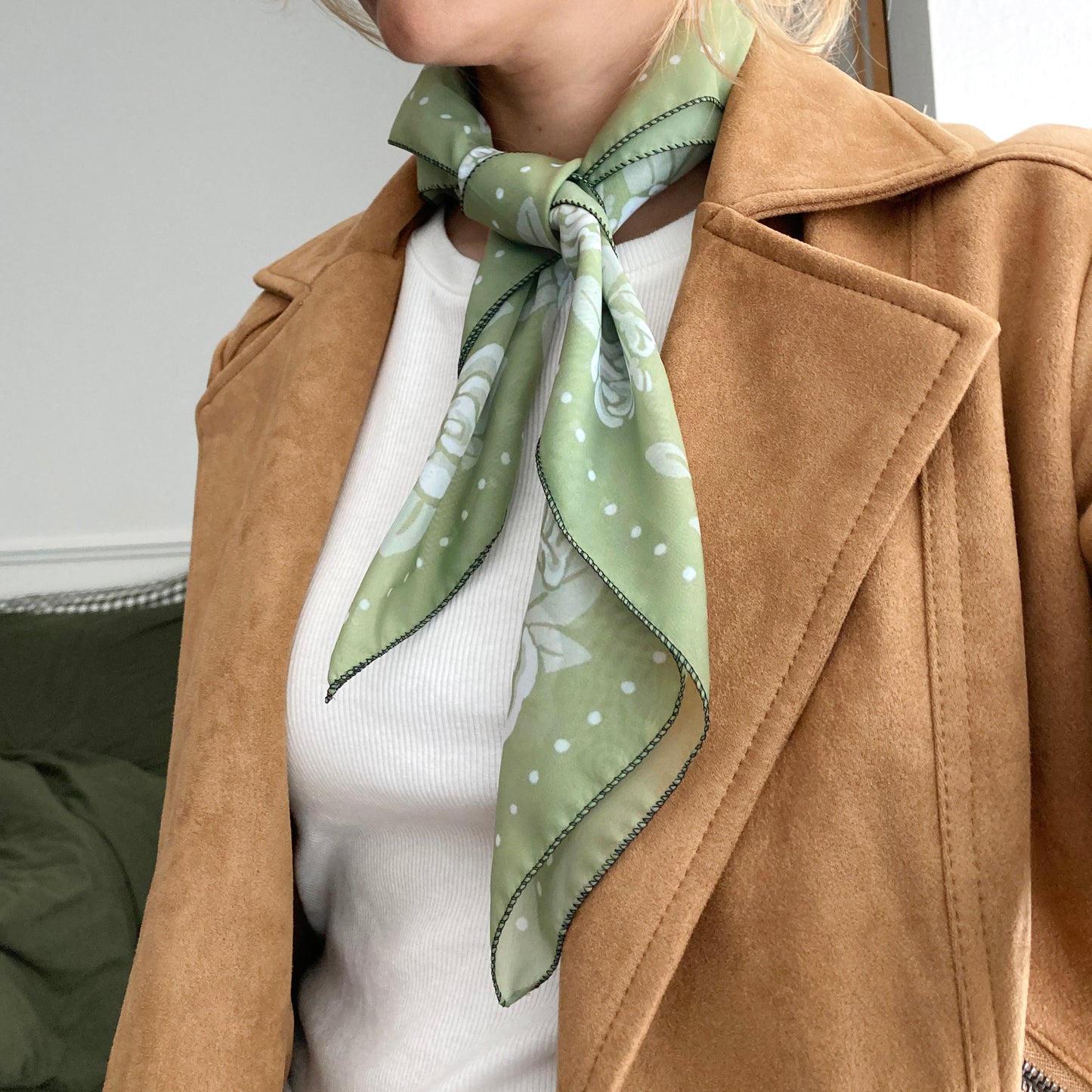 Goose Scarf - Matcha Green