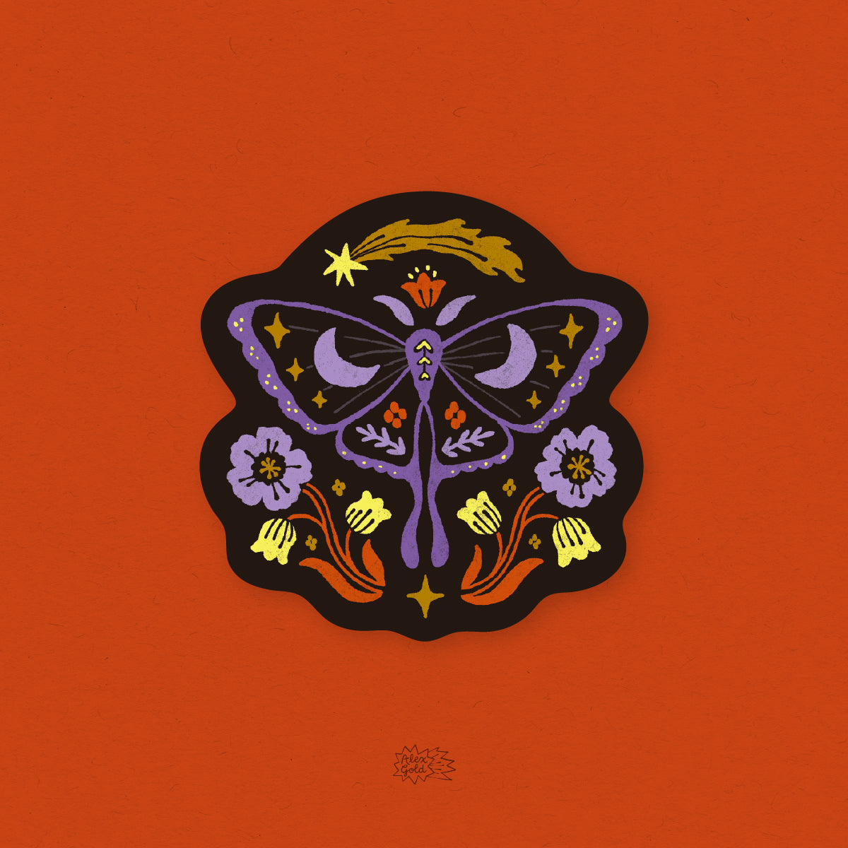 Folk Moth Sticker